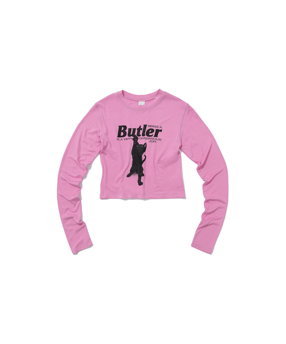 CAT BUTLER Crop long-sleeved T-Shirt