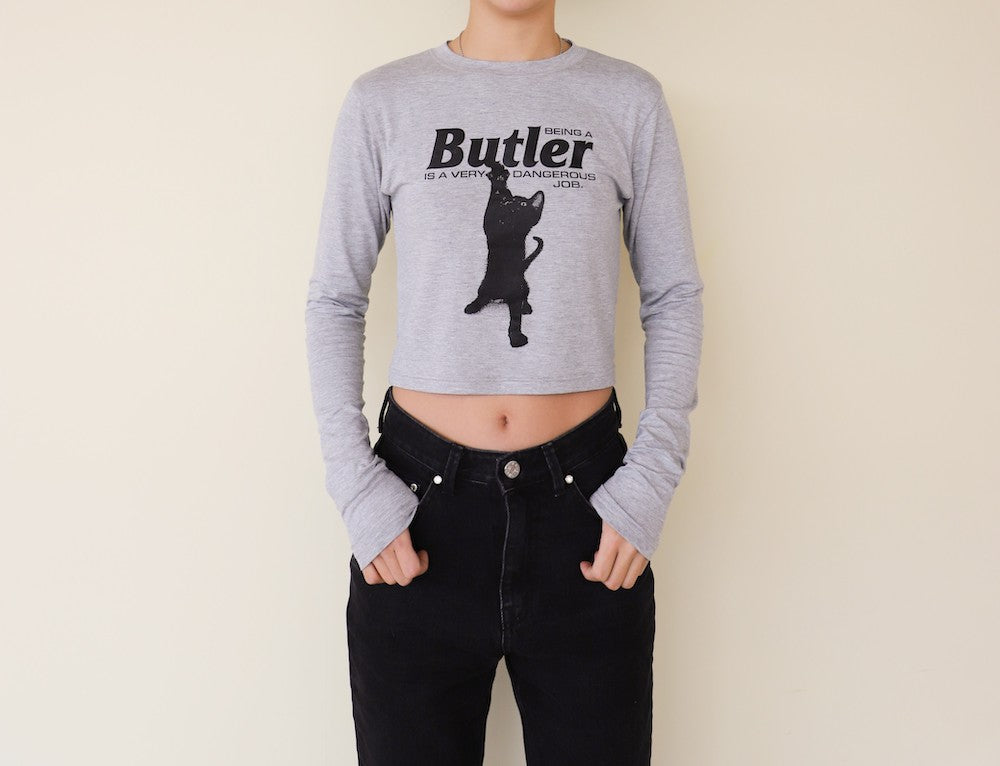 CAT BUTLER Crop long-sleeved T-Shirt