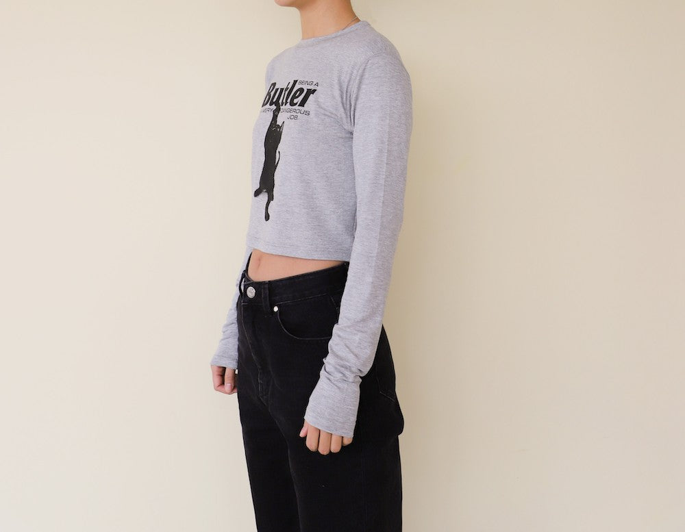CAT BUTLER Crop long-sleeved T-Shirt