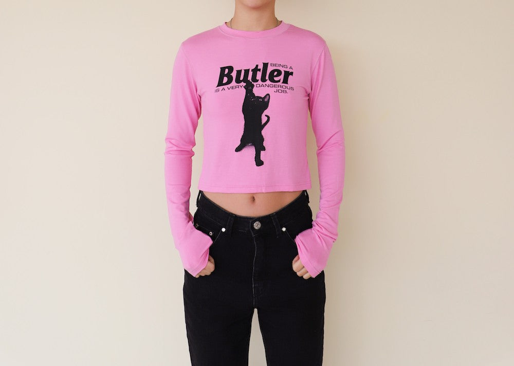 CAT BUTLER Crop long-sleeved T-Shirt