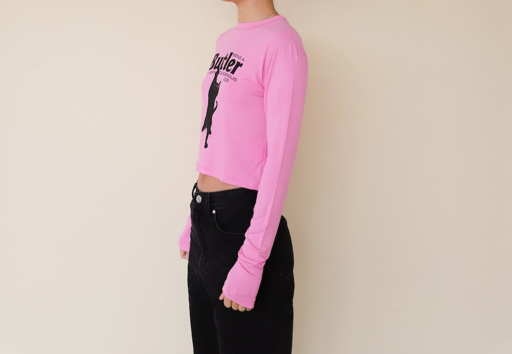 CAT BUTLER Crop long-sleeved T-Shirt