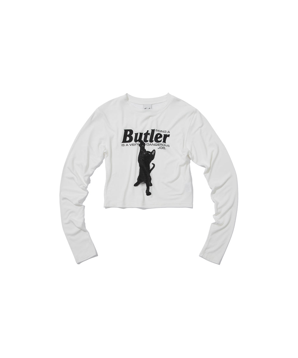 CAT BUTLER Crop long-sleeved T-Shirt