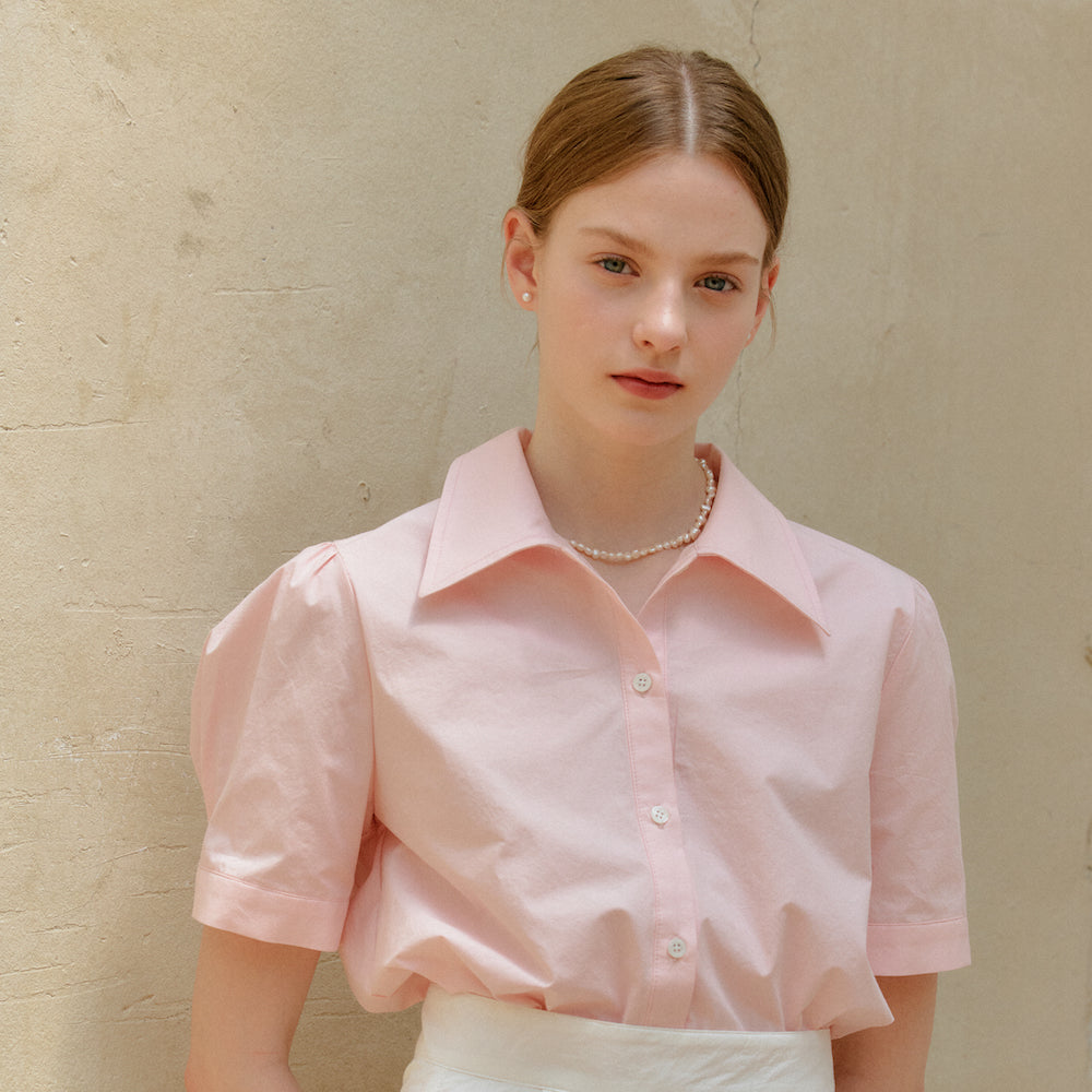 COTTON SHIRRING SHIRT