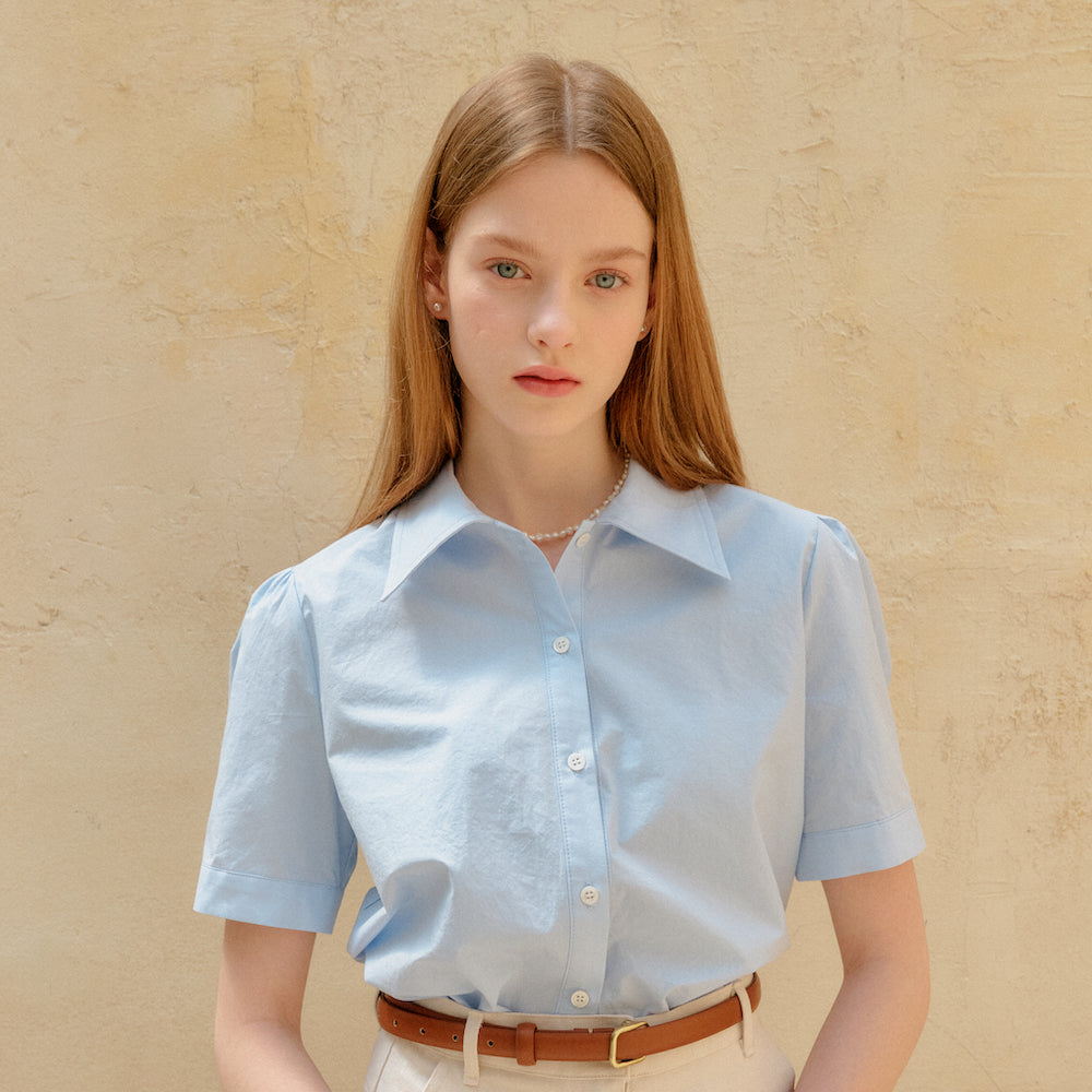 COTTON SHIRRING SHIRT