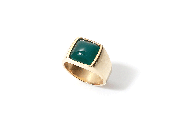 GREEN ONYX SIGNET RING
