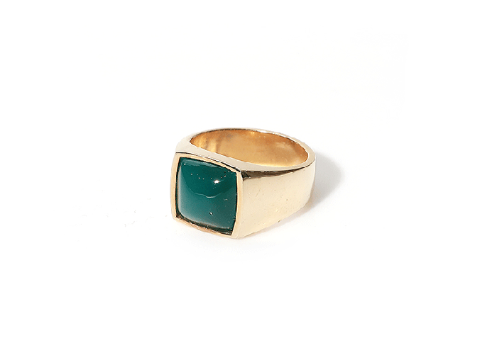 GREEN ONYX SIGNET RING