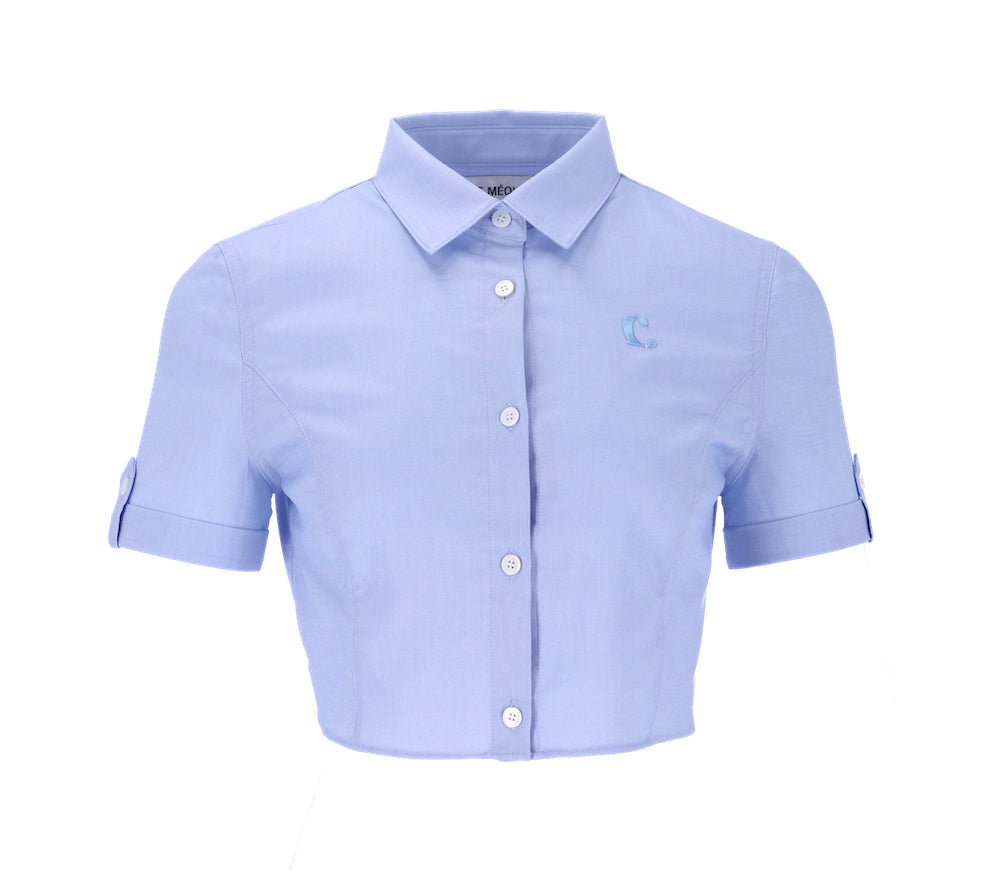 L Signature Symbol embroidered Crop Shirts