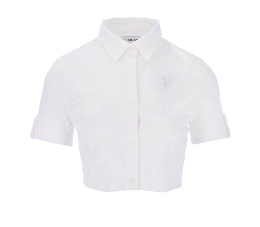 L Signature Symbol embroidered Crop Shirts