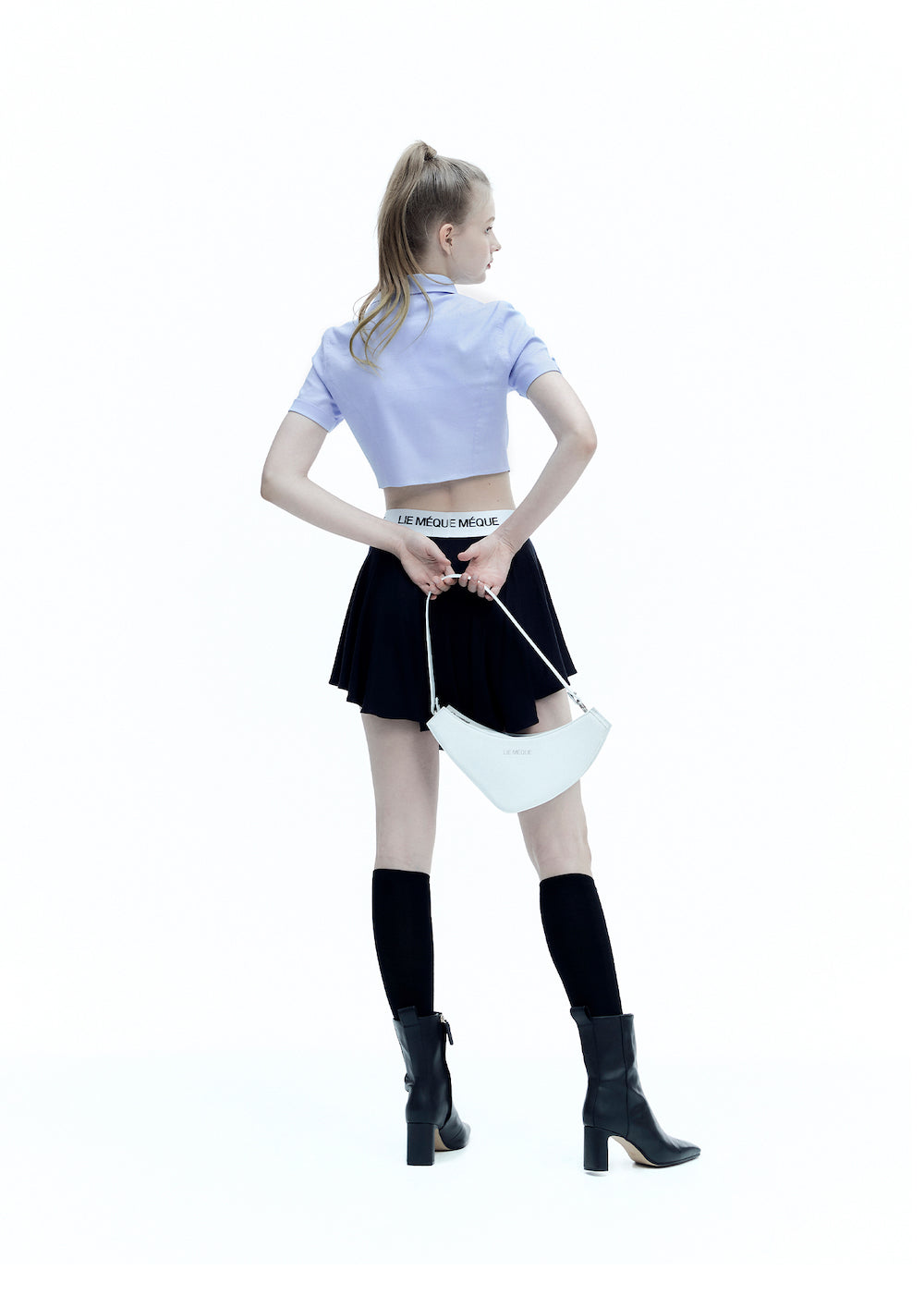 L Signature Symbol embroidered Crop Shirts