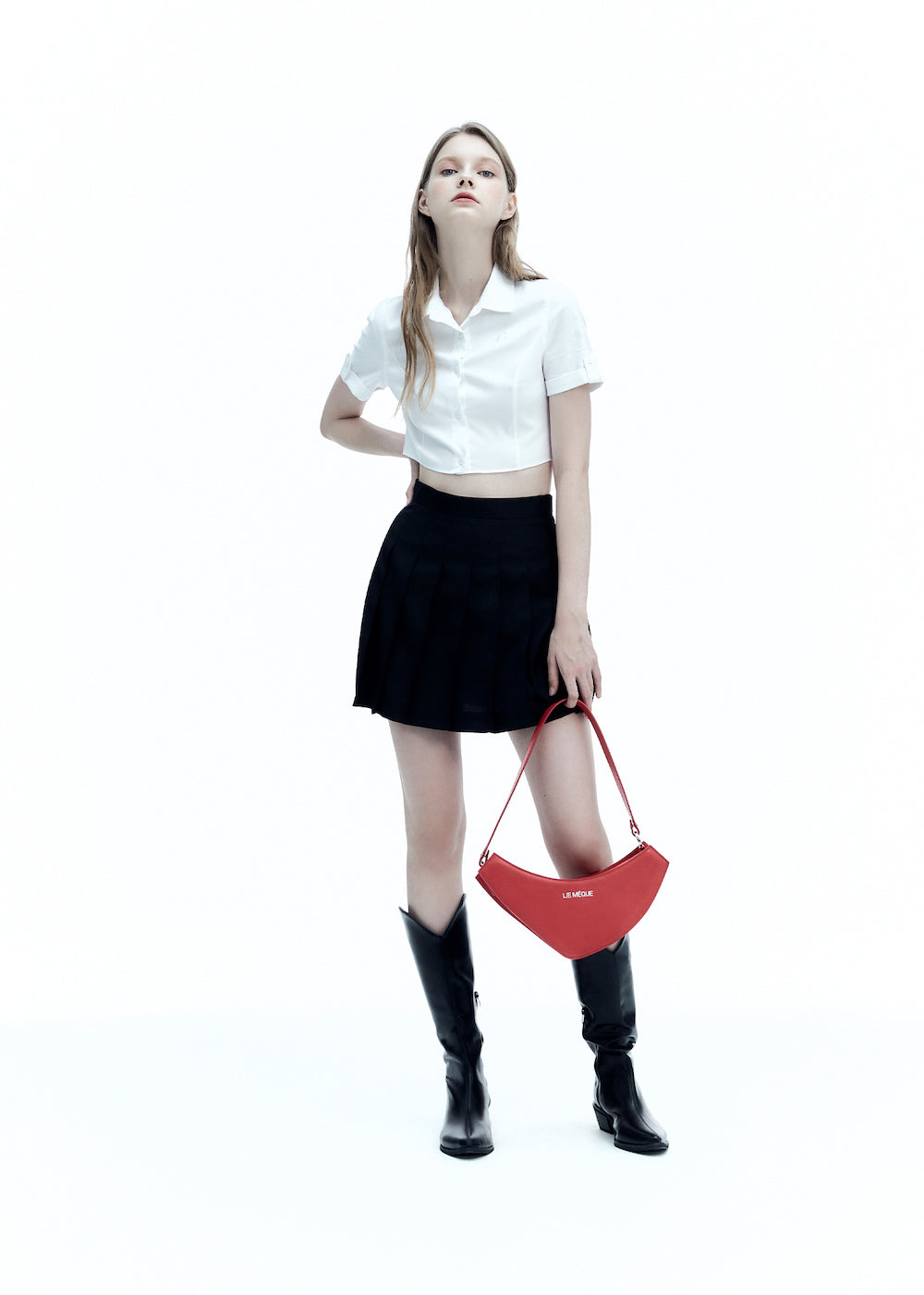 L Signature Symbol embroidered Crop Shirts