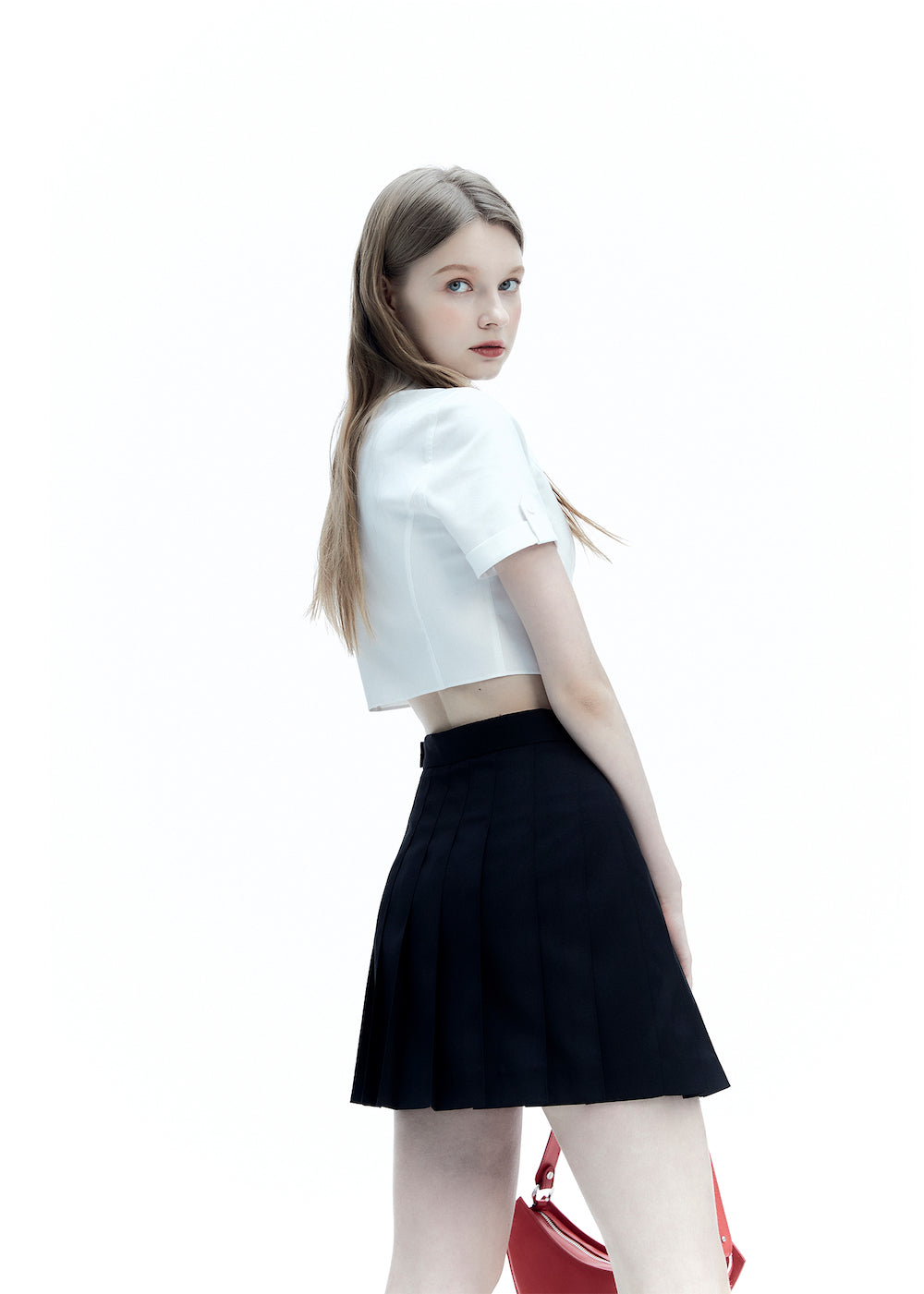 L Signature Symbol embroidered Crop Shirts