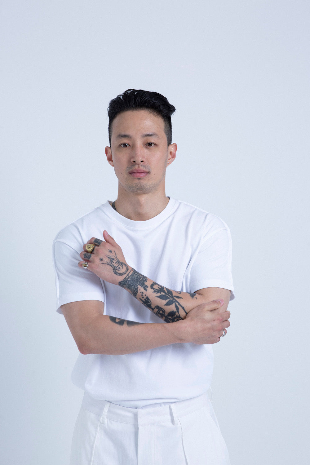 Logo Needlework Tight T-shirts