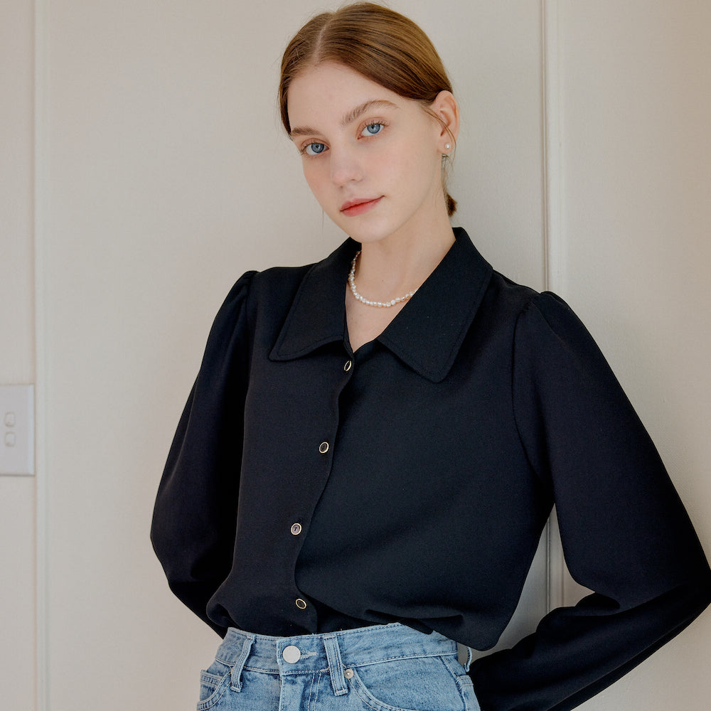 ROUND SHIRRING SHIRT