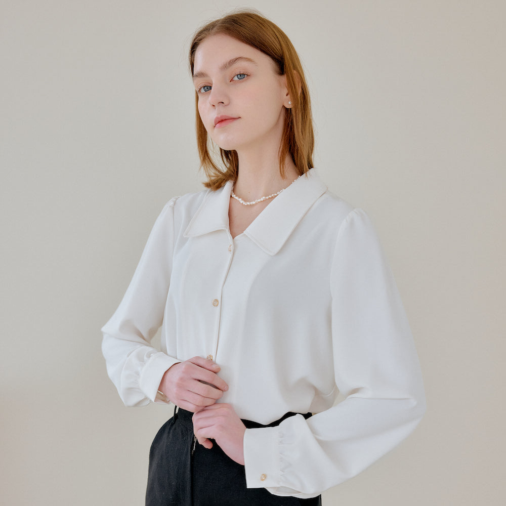 ROUND SHIRRING SHIRT