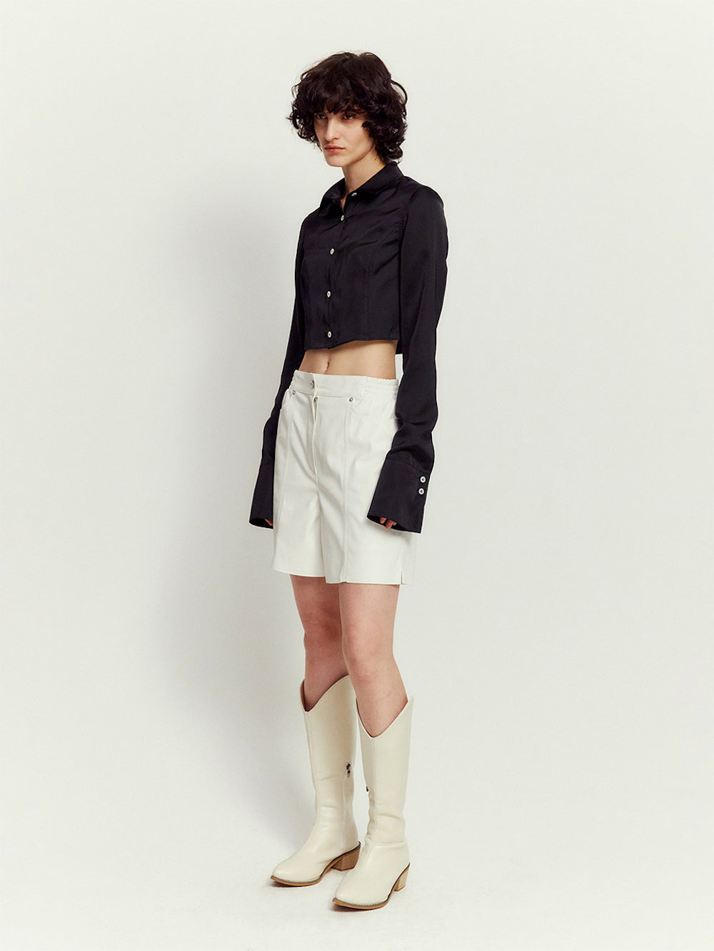 Wide Cuffs Satin Shirts