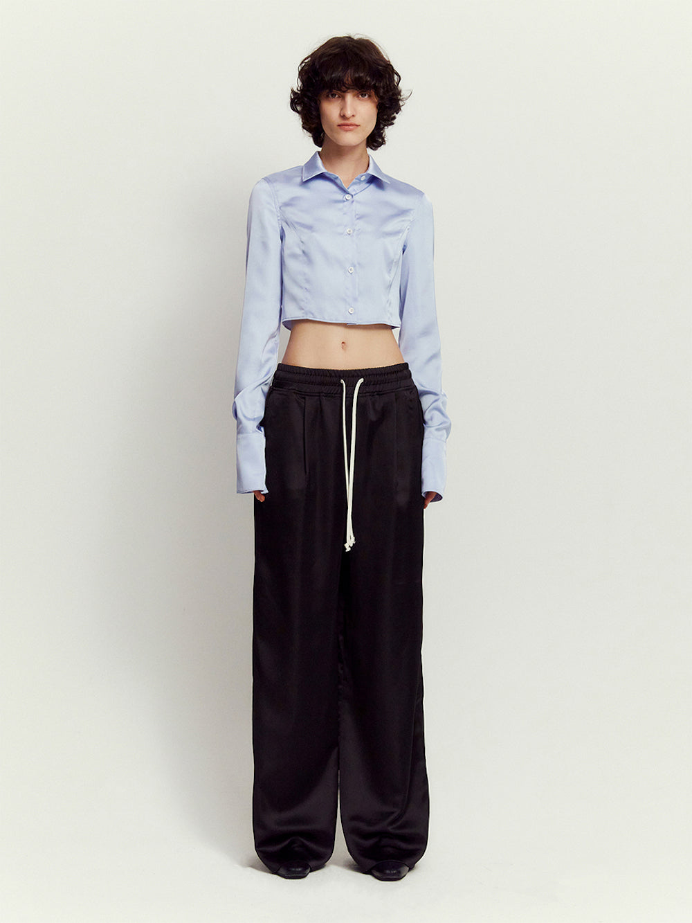 Wide Cuffs Satin Shirts