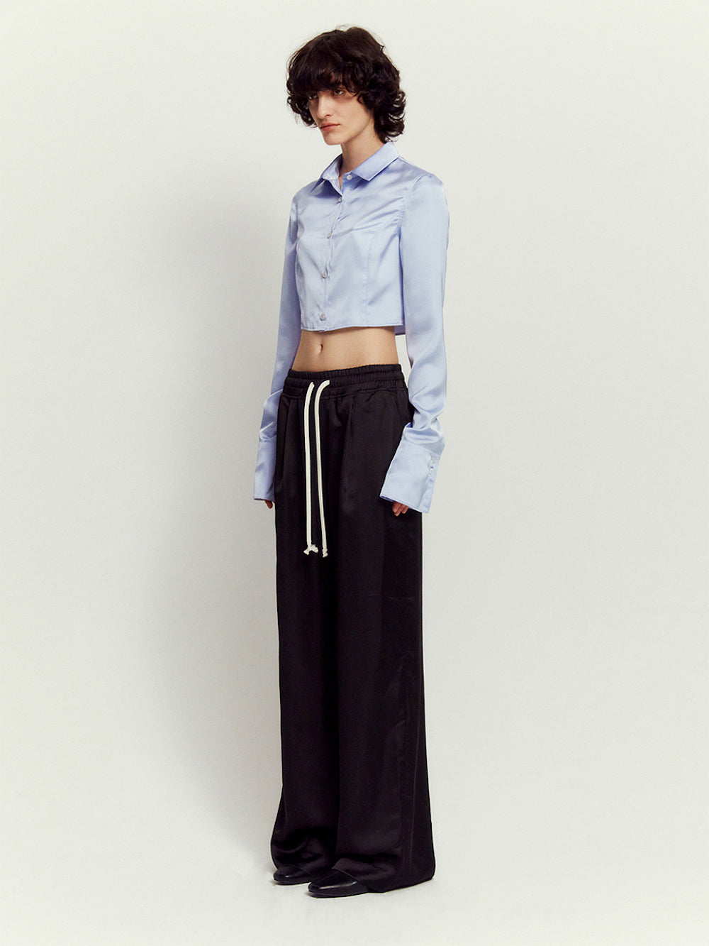 Wide Cuffs Satin Shirts